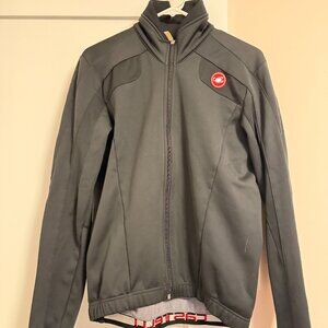 Castelli Winter Cycling Jacket Black with Back Pockets Zip Front